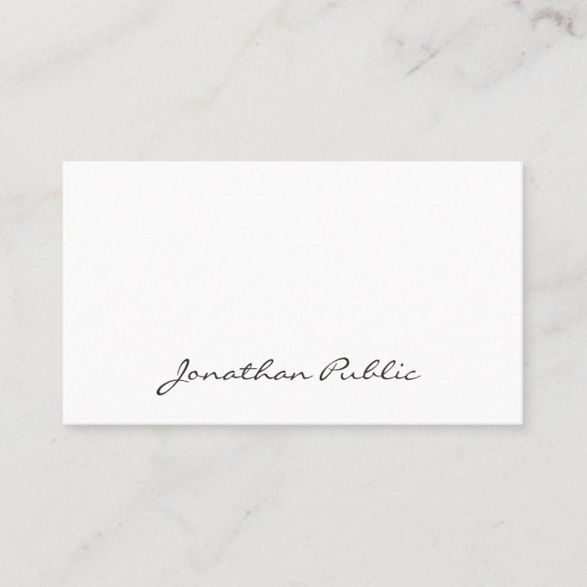 Stylish Script Professional Minimalist Elegant Top Business Card (Front)