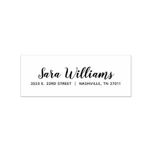 Stylish Script Return Address Rubber Stamp