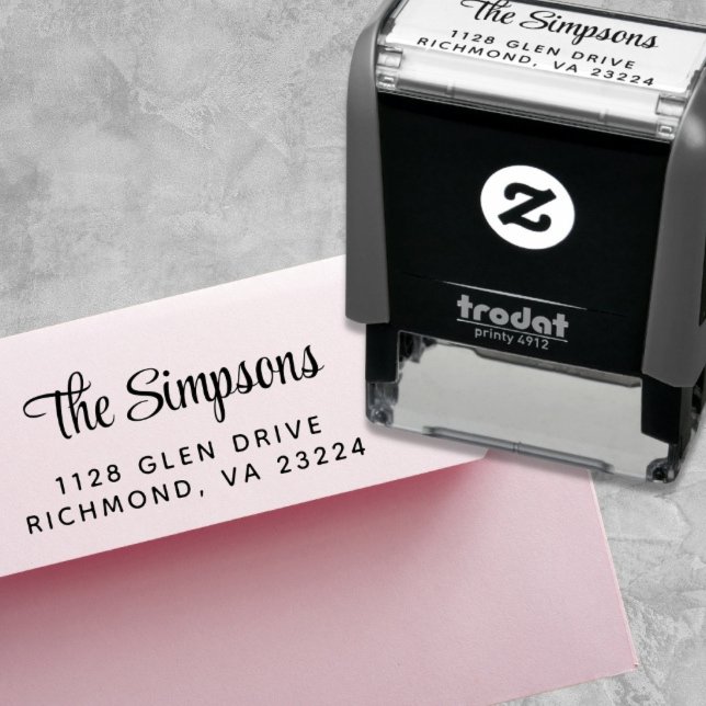 Stylish Script Return Address Self-inking Stamp (Creator Uploaded)