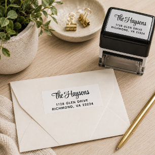 Stylish Script Return Address Self-inking Stamp