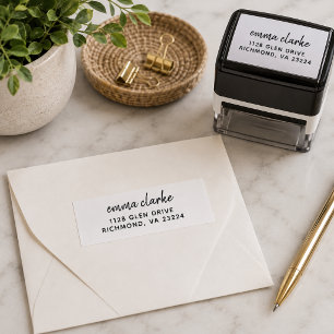 Stylish Script Return Address Self-inking Stamp