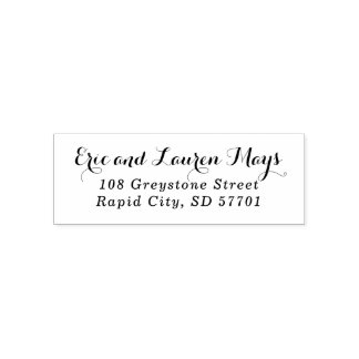 Stylish Script Return Address Stamp