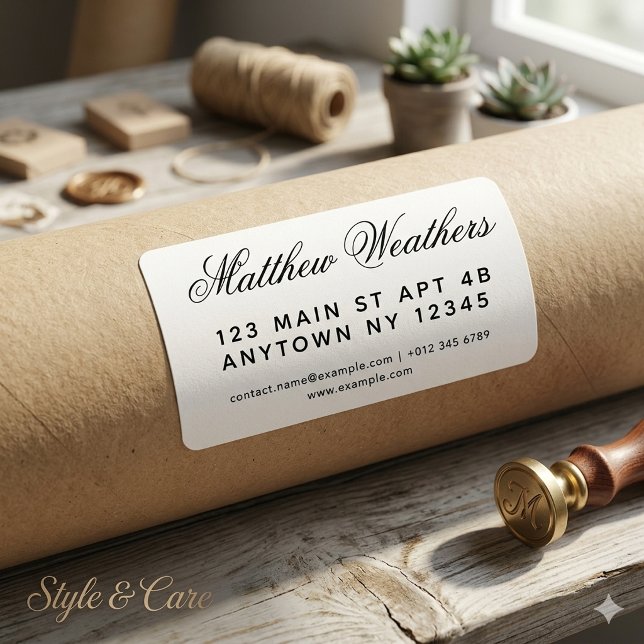Stylish Script Shipping Labels Custom Design (Stylish Script Shipping Labels Custom Design)