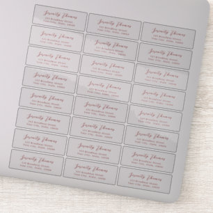 Stylish script transparent return address label