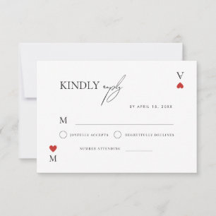 Stylish Script Vegas Casino Wedding RSVP Card