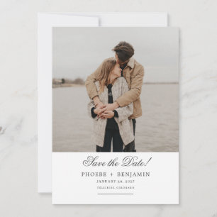 Stylish Script Wedding Photo Save The Date