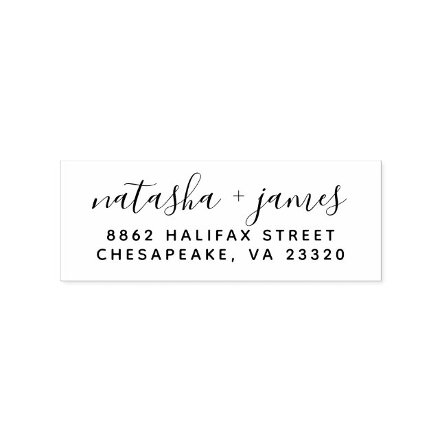 Stylish Script Wedding Return Address Stamp (Imprint)
