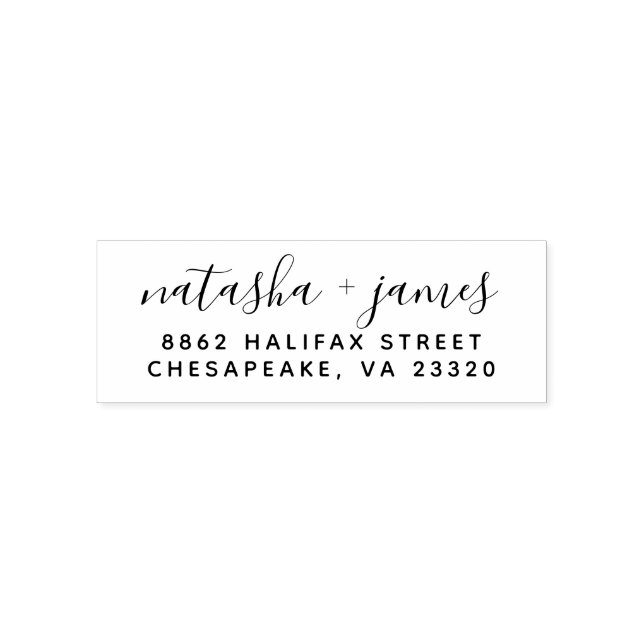 Stylish Script Wedding Return Address Stamp (Design)