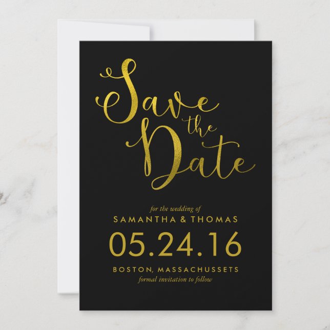 Stylish Script Wedding Save the Date (Front)