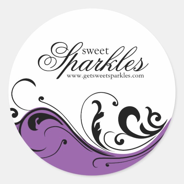 Stylish Scroll Packaging Stickers (Front)