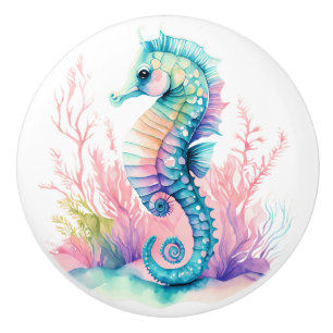 Stylish Seahorse. Beach House, Vacation Apartment Ceramic Knob