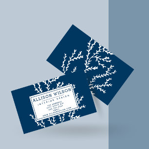 Stylish Seaweed Pattern - Ocean Theme - Teal Blue Business Card