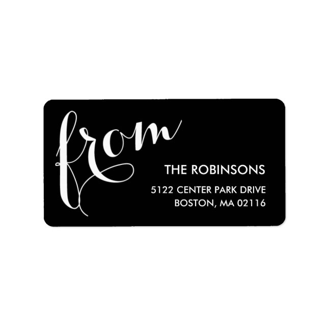 Stylish Sender Address Labels (Front)