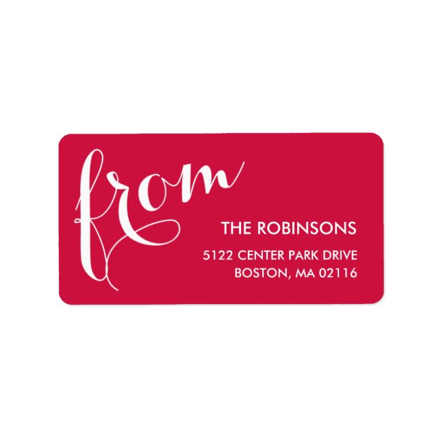 Stylish Sender Address Labels (Front)
