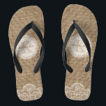 Stylish Shabby Rustic Burlap Lace Wedding Monogram Thongs<br><div class="desc">This pretty "Stylish Shabby Rustic Burlap Lace Wedding Monogram Stylish Unique Designed" Flip Flop is definitely a cool gift for you or friends in this Summer Season. (You can add text,  monogram or name onto this design by Clicking the Customise it button)</div>