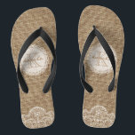 Stylish Shabby Rustic Burlap Lace Wedding Monogram Thongs<br><div class="desc">This pretty "Stylish Shabby Rustic Burlap Lace Wedding Monogram Stylish Unique Designed" Flip Flop is definitely a cool gift for you or friends in this Summer Season. (You can add text,  monogram or name onto this design by Clicking the Customise it button)</div>