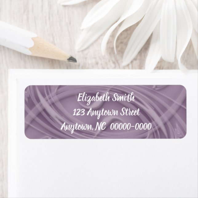 Stylish Shades Old Lavender Strokes Personalised Return Address Label (Insitu)