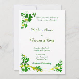 Stylish Shamrock Wedding Invitation