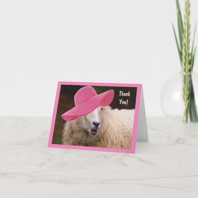Stylish Sheep Thank You Card (Front)