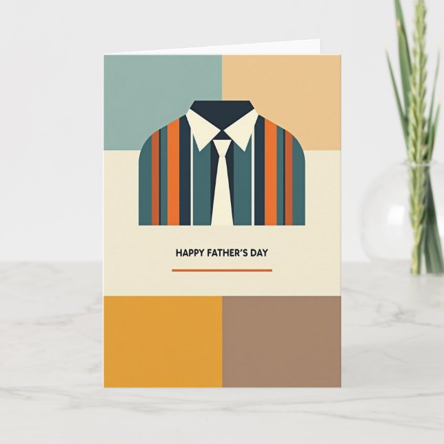 Stylish Shirt Fathers Day Card (Front)