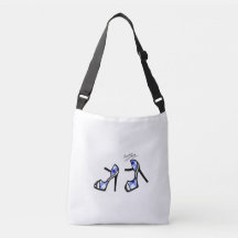 Stylish Shoe Print - Indigo Plaid