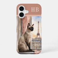 Stylish Siamese Cat Monogram Personalised