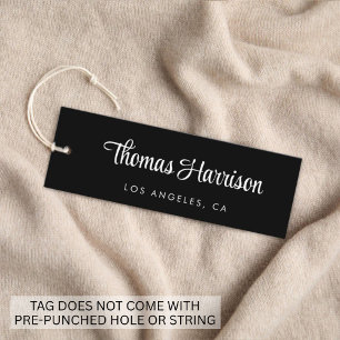 Stylish Signature Script Black Hang Tag