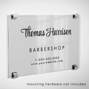 Stylish Signature Script Business Acrylic Sign
