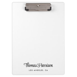 Stylish Signature Script Monogram Clipboard