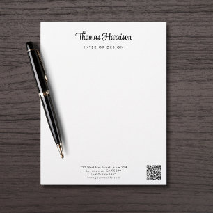 Stylish Signature Script QR Code Business Custom Letterhead