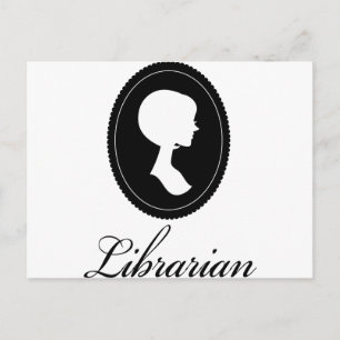Stylish Silhouette Librarian Gift Postcard