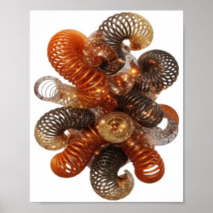 Stylish Silver ABSTRACT ART Poster