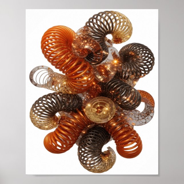Stylish Silver ABSTRACT ART Poster (Front)