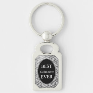 Stylish Silver Best Godmother Ever design Key Ring