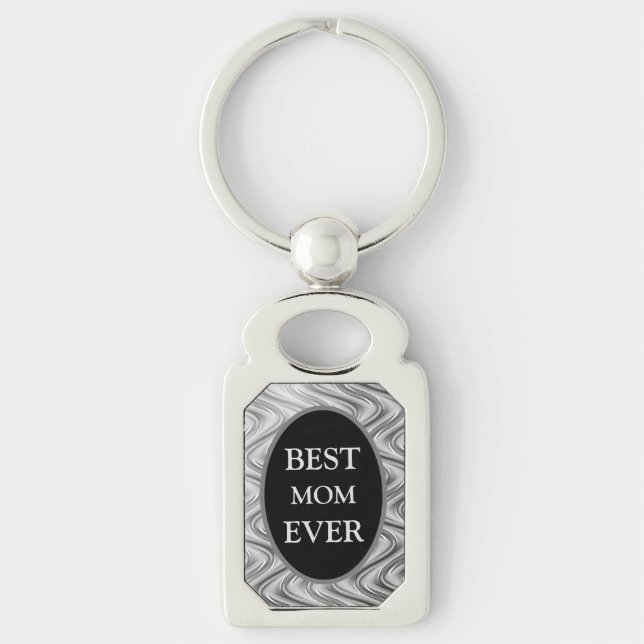 Stylish Silver Best Mum Ever design Key Ring (Front)