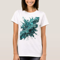 Stylish Silver BLUE JEWELS IN WATER SPLASH