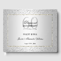 Stylish Silver Confetti 60th Diamond Wedding