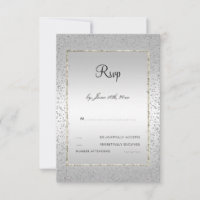 Stylish Silver Confetti 60th Wedding RSVP