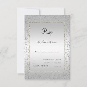 Stylish Silver Confetti 60th Wedding RSVP Card