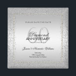 Stylish Silver Confetti 60th Wedding Save The Date Magnet<br><div class="desc">Custom 60th Wedding Anniversary save the date magnets for couples sixtieth Anniversary events. All text, font and text colour is fully customisable to meet your requirements, if you would like help to customise your product or would like matching products, please contact me through my store and i will be very...</div>