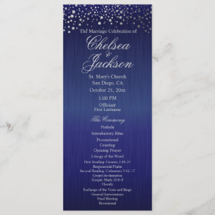 Stylish Silver Confetti Dots   Blue - Program