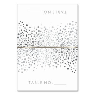 Stylish Silver Confetti Dots Tent Cards