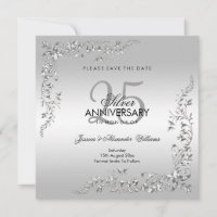 Stylish Silver Decoration 25th Wedding Anniversary
