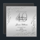 Stylish Silver Decoration 40th Birthday Party Magnetic Invitation<br><div class="desc">Stylish and elegant 40th birthday party magnetic invites suitable for women's birthday events. Beautiful stylish silver swirls and flourishes corner decorations on a pretty silver background. All text is fully customisable to meet your requirements. If you need help to customise your product or would like matching products please contact me...</div>