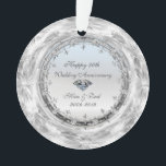 Stylish Silver Diamonds 50th Wedding Anniversary Ornament<br><div class="desc">Elegant stylish silver diamonds 50th wedding anniversary ornament.</div>