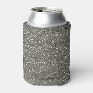 Stylish Silver Glitter Can Cooler