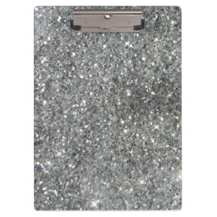 Stylish Silver Glitter Glitz Photo Clipboard