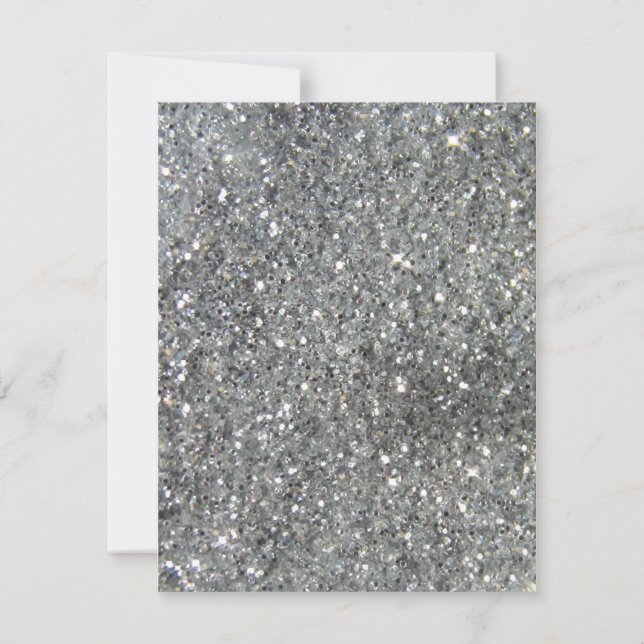 Stylish Silver Glitter Glitz Photo Invitation (Front)