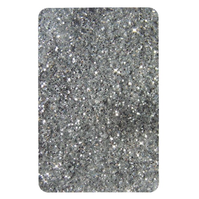 Stylish Silver Glitter Glitz Photo Magnet (Vertical)