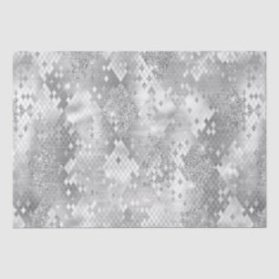 Stylish Silver Glitter Jungle Snake Skin Pattern Tissue Paper